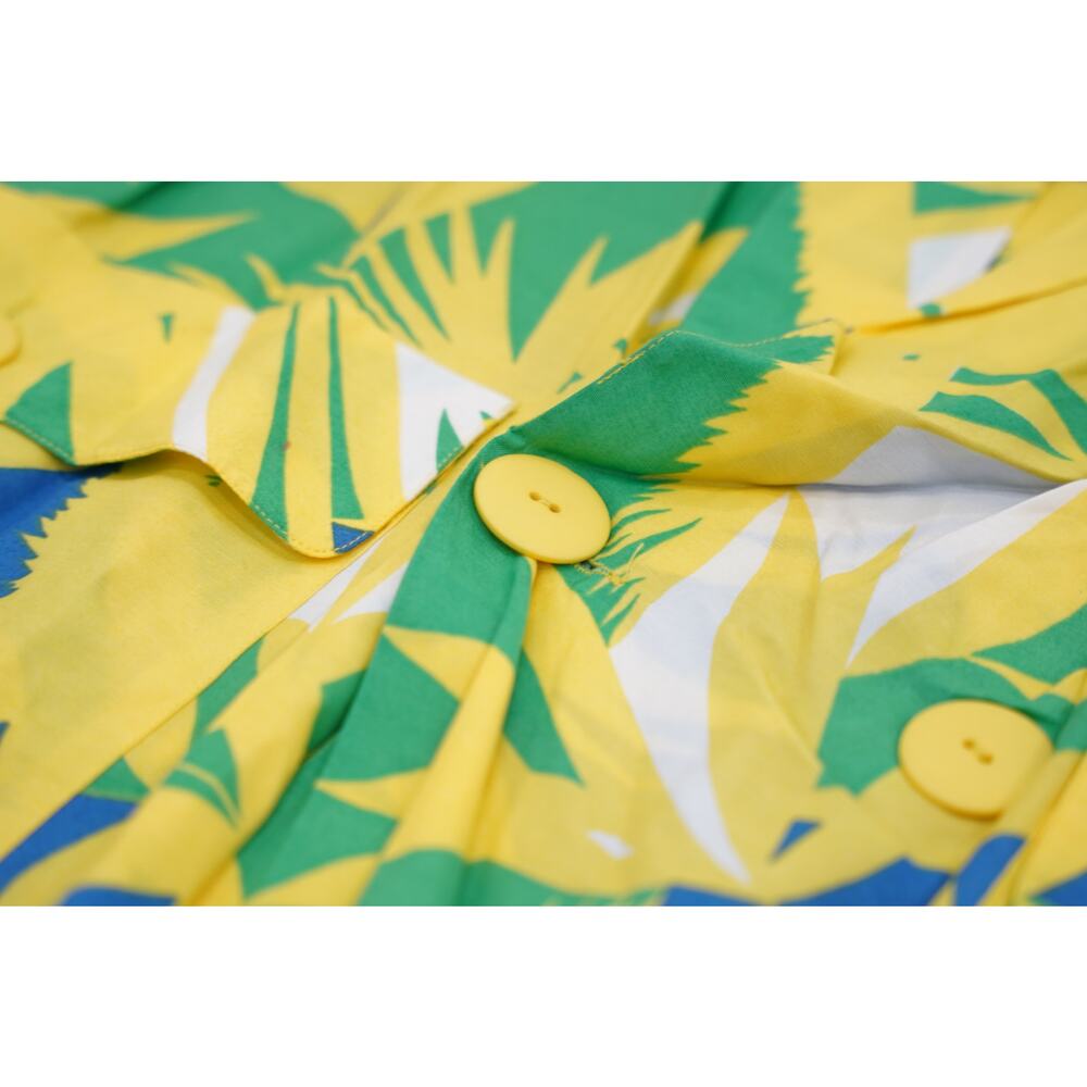 Vintage TAHARI 100% Rayon Tropical Leaf Coat Dress M/L - Picture 5 of 5